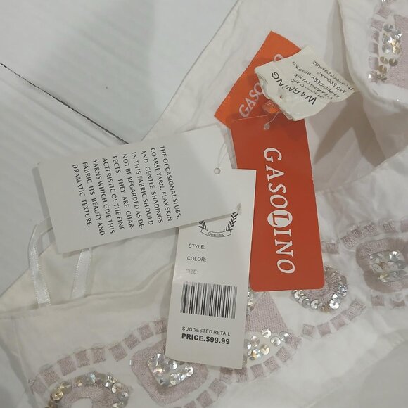 GASOLINO women's midi cream flared skirt size XL. - Picture 13 of 13